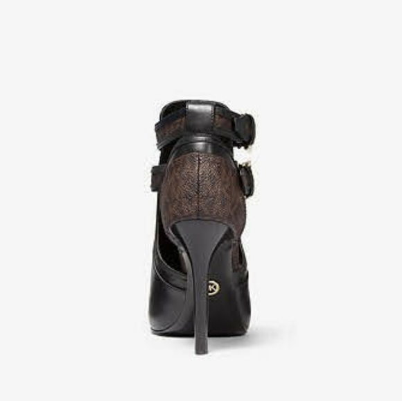 SOLD MICHAEL Kors Blaze Leather/Logo Open Bootie - Picture 5 of 11